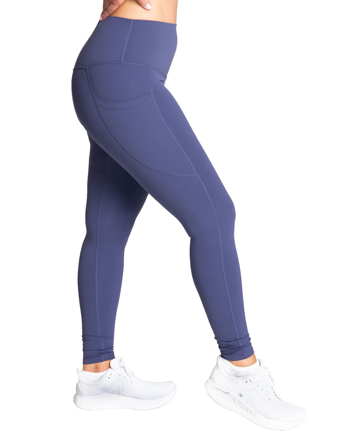 Power High-Waist Leggings with Pockets, Navy - Delfin Brands