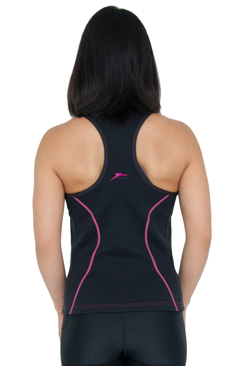 Heat Maximizing Underbust Racer-back Tank - Black/Pink - Delfin Brands