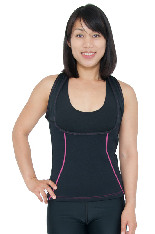 Heat Maximizing Underbust Racer-back Tank - Black/Pink - Delfin Brands