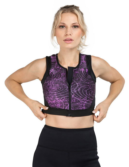 Heat Maximizing Crop Top with Zipper - Mystic Purple - Delfin Brands