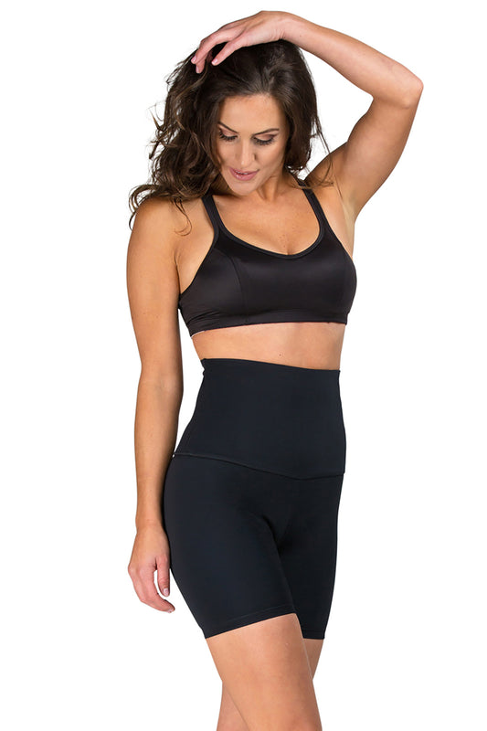 Mineral Infused High Waist Exercise Shorts - Black - Delfin Brands