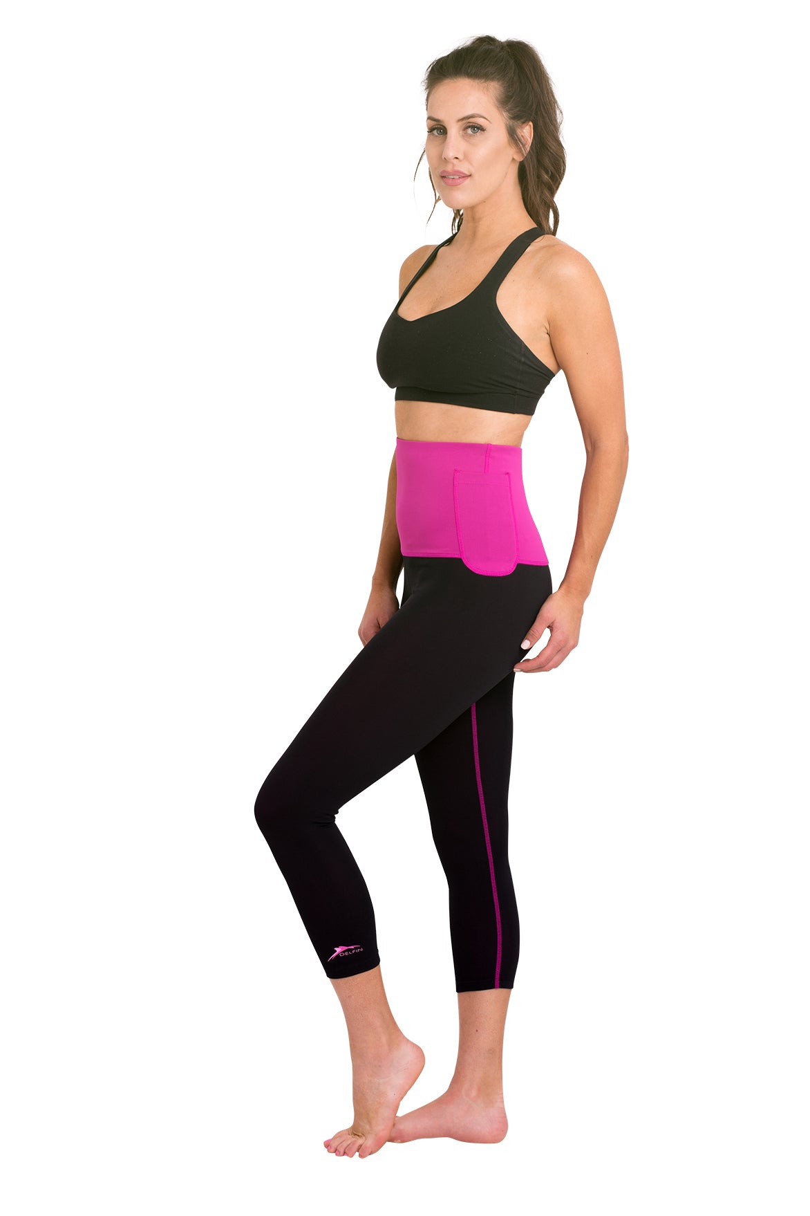 Mineral Infused High Waist Exercise Capris - Pink - Delfin Brands