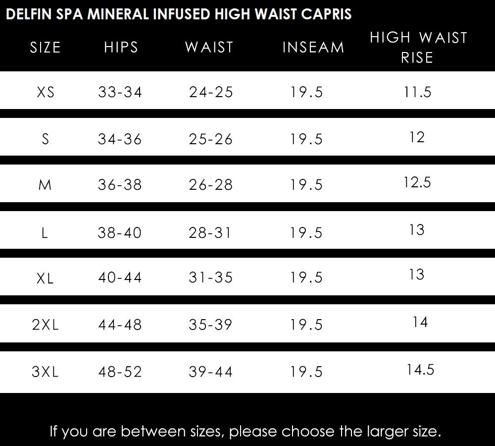 Mineral Infused High Waist Exercise Capris - Black - Delfin Brands