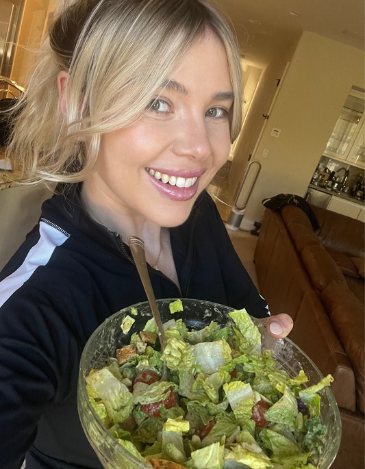 delicious salad made at home - sweet green dressing