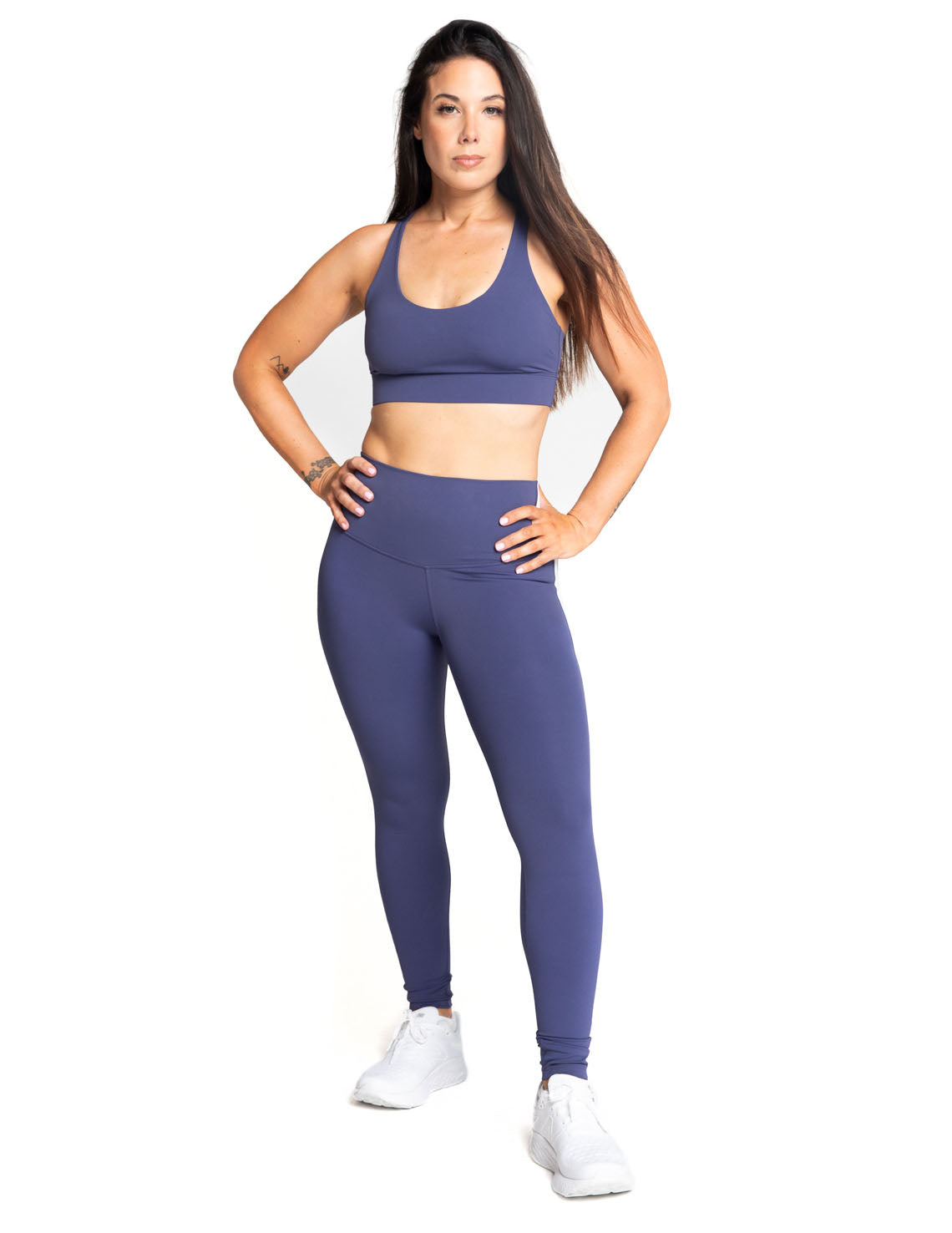 Sports Bra with Strappy Back, Medium Support, Navy – Delfin Brands