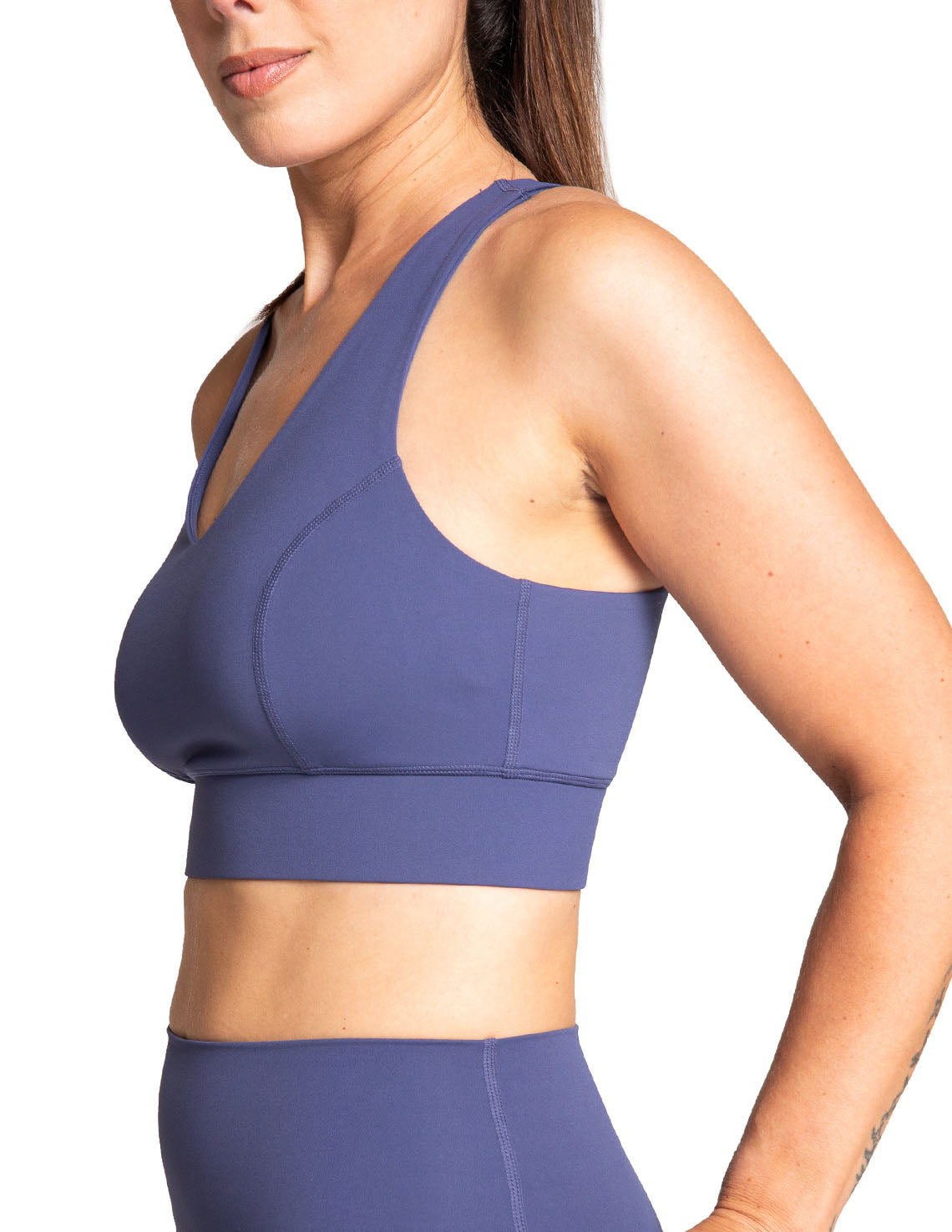 Sports Bra with Hook-and-Eye Closure, Medium to High Support, Navy - Delfin Brands