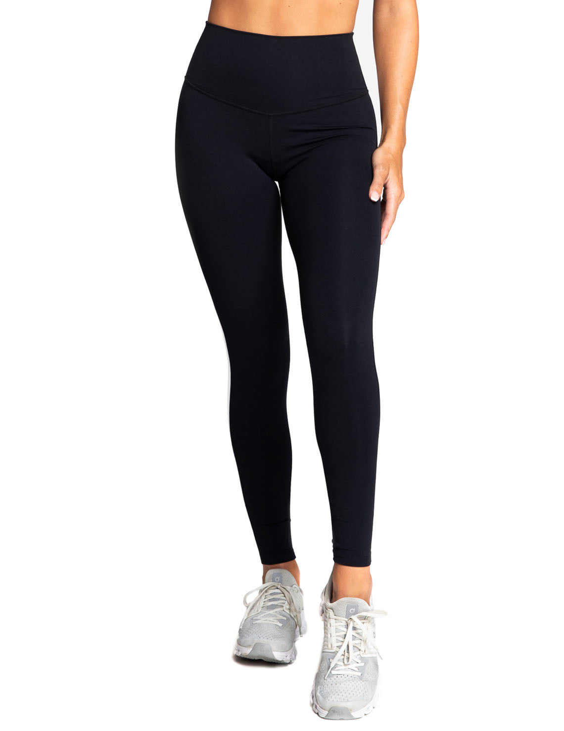 South Beach Plus high rise leggings with contrast ankle stripe in