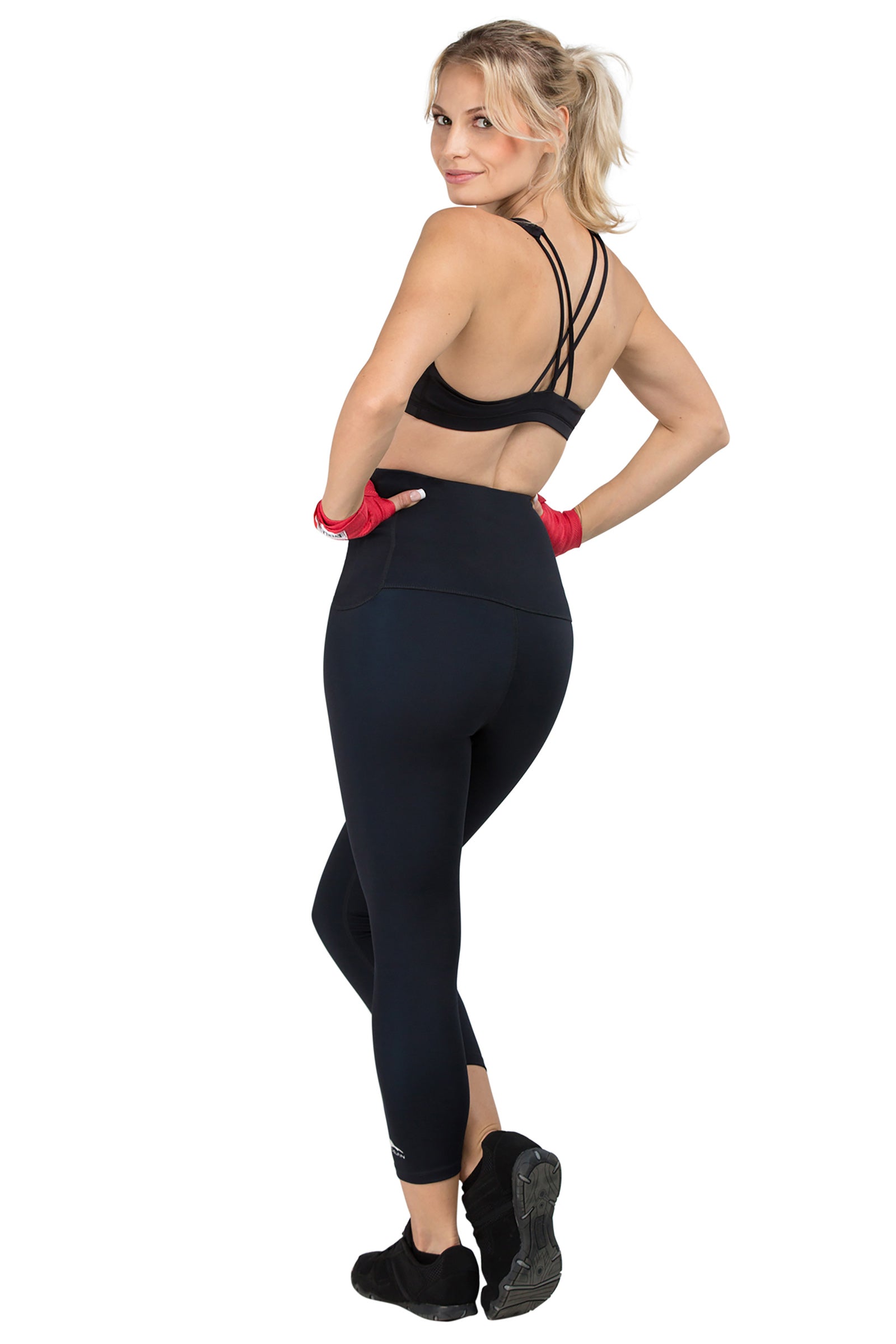 Mineral Infused High Waist Exercise Capris - Black - Delfin Brands
