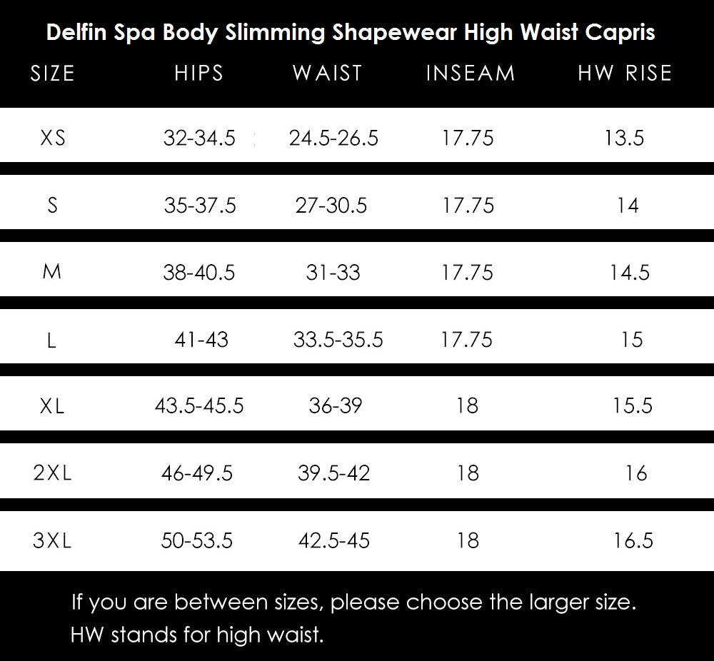 Body Slimming High Waist Capris - Black - Delfin Brands